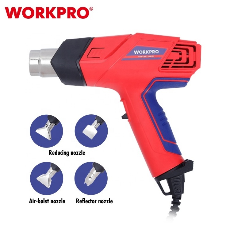 WORKPRO 2000W Heat Gun Variable Temperature Control 4 Nozzles Electric Heat Gun