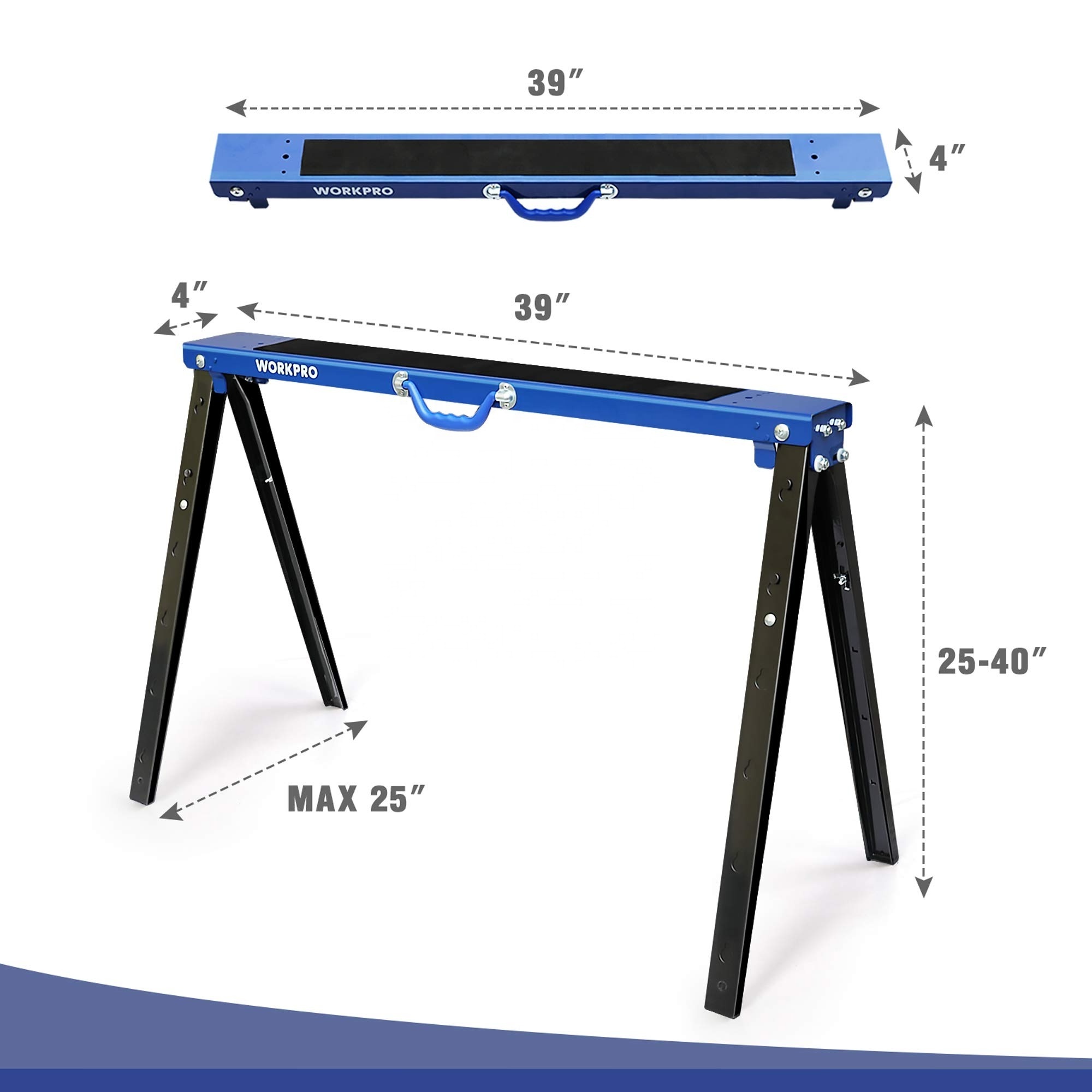 WORKPRO Folding Adjustable Saw Heavy Duty Horse Foldable Sawhorse