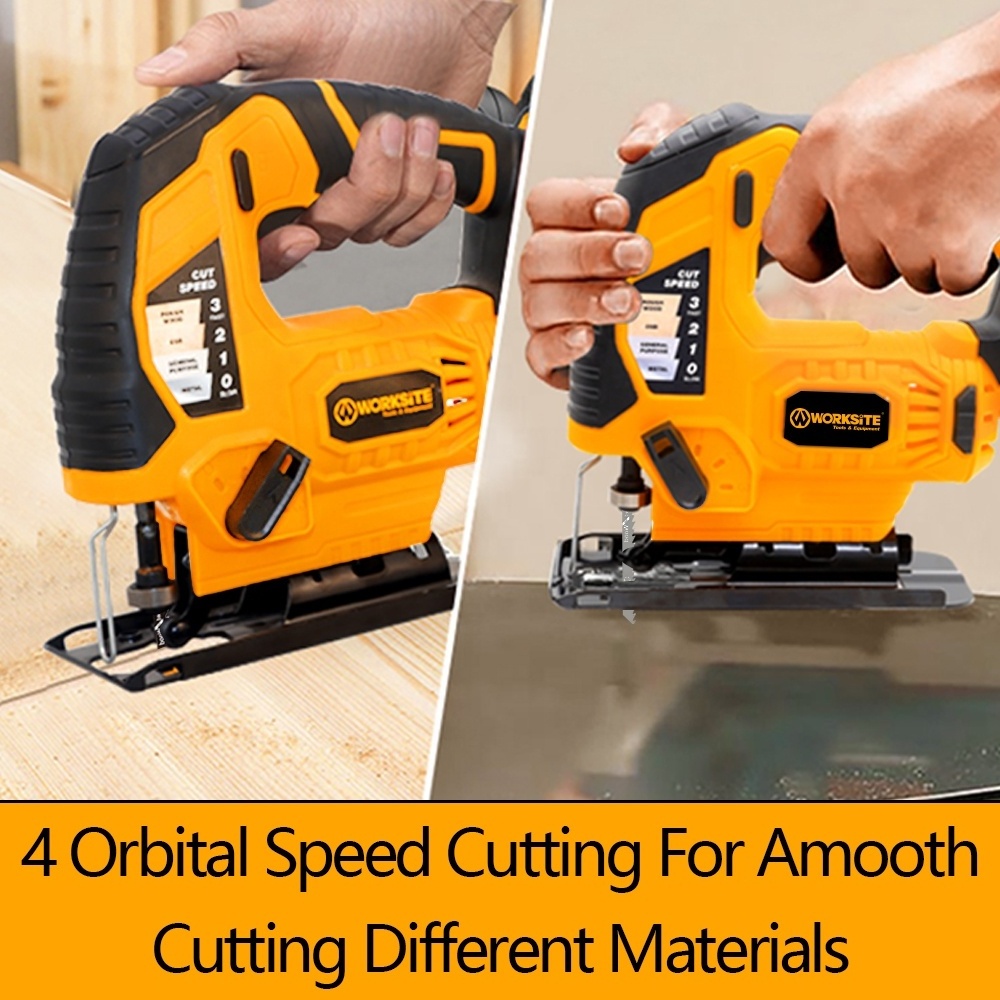 WORKSITE Customized 20V Cordless Jig Saw Wood Die Making Steel Metal Cutting Power Saws Battery Portable Jig Saw