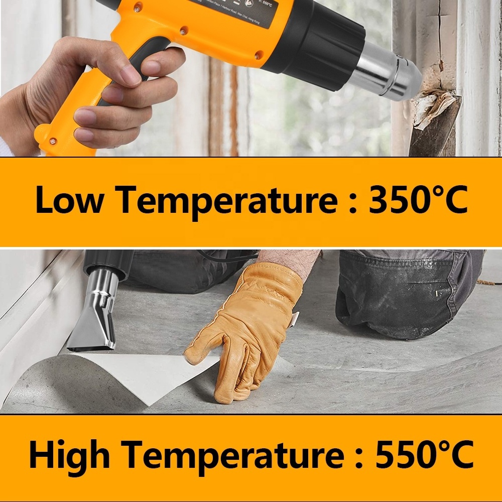 WORKSITE Industrial Electric Heat Gun Machine Hot Air Shrink Dryer 2100W Power Welding Soldering Heat Gun with 4 Nozzles