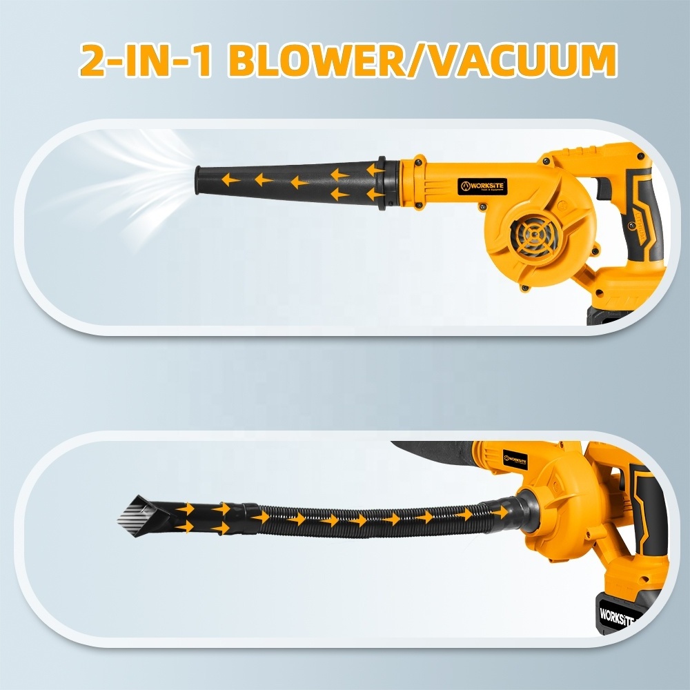 WORKSITE Customized 20V Cordless Blower Vacuum Battery Power Handheld Industrial Garden Sawdust Jobsite Blower