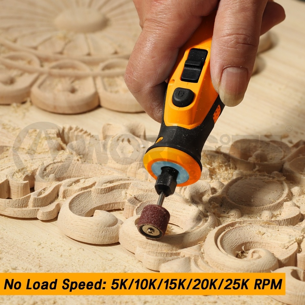 WORKSITE Customized 8V Max Rotary Tool Mini Grinder Cutter Diamond Jewelry Wood Wireless Cordless Rotary Tool