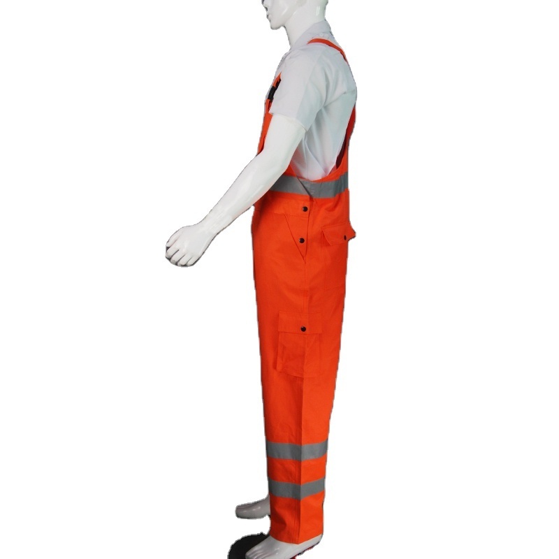 hot sale style 300D oxford PU coated waterproof anti-static Hi-Vis security bib pants