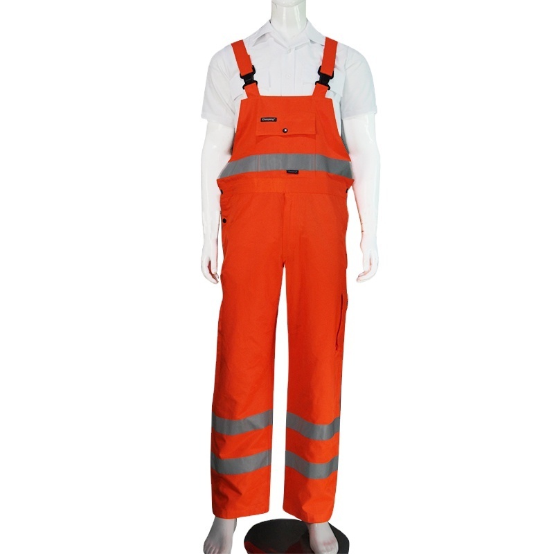 hot sale style 300D oxford PU coated waterproof anti-static Hi-Vis security bib pants