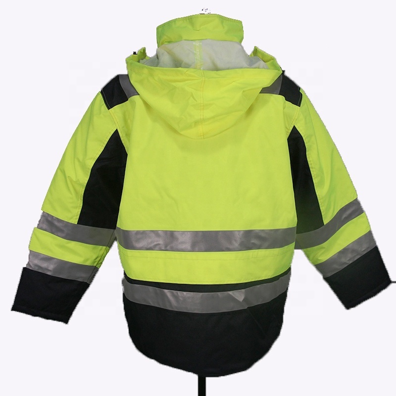 Custom Oxford Fire Resistant Water Proof Work Jacket Safety Hi Vis Reflective Clothing