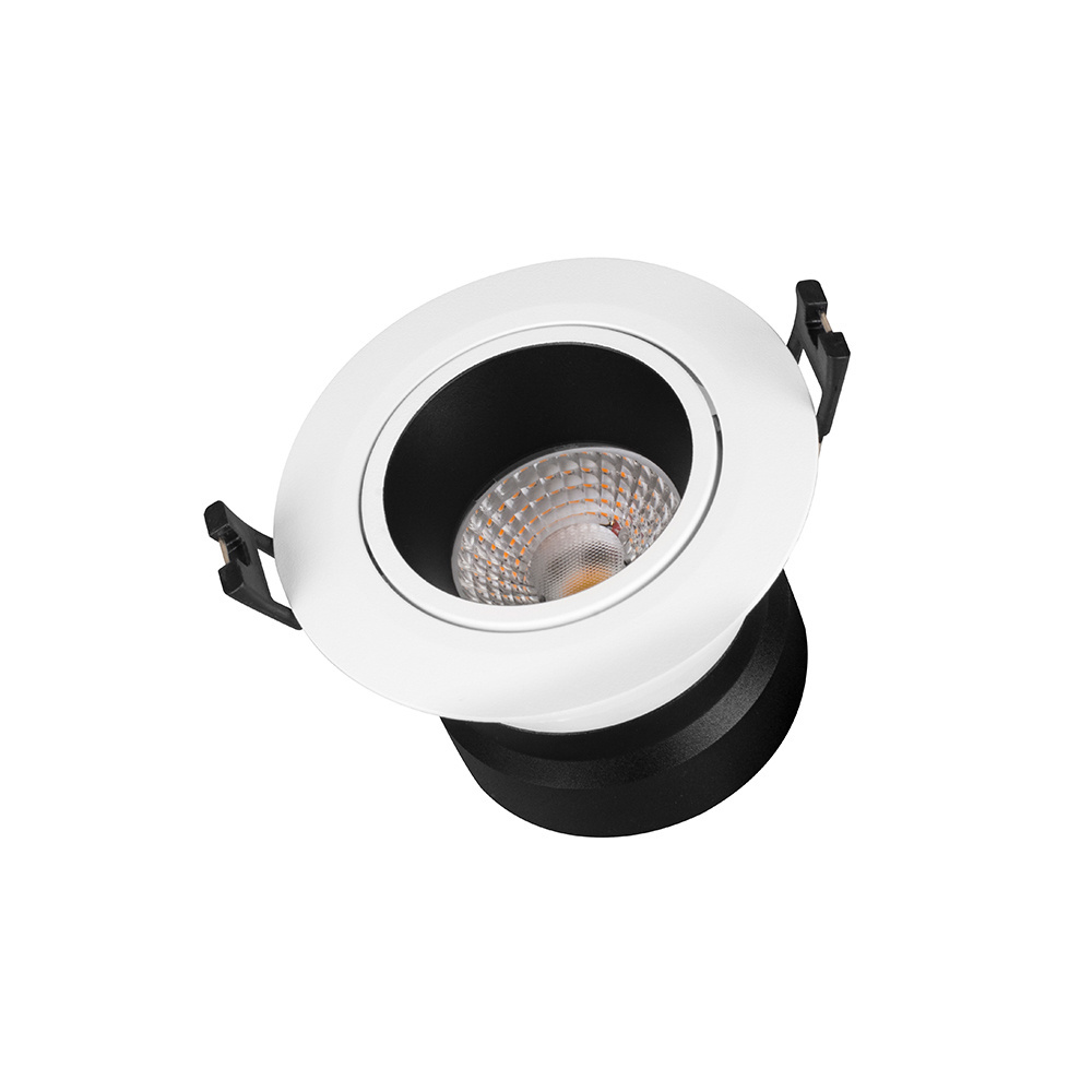 15W LED Tri-color Dimmer Spotlights Ceiling Recessed COB Led Downlight Aluminum Anti Glare Led Adjustable Recessed Lighting