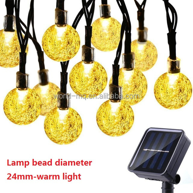 Waterproof Outdoor light led Solar Crystal Ball Fairy Wedding Patio Garden Decoration 30 LED 50LED 100 LED String Light