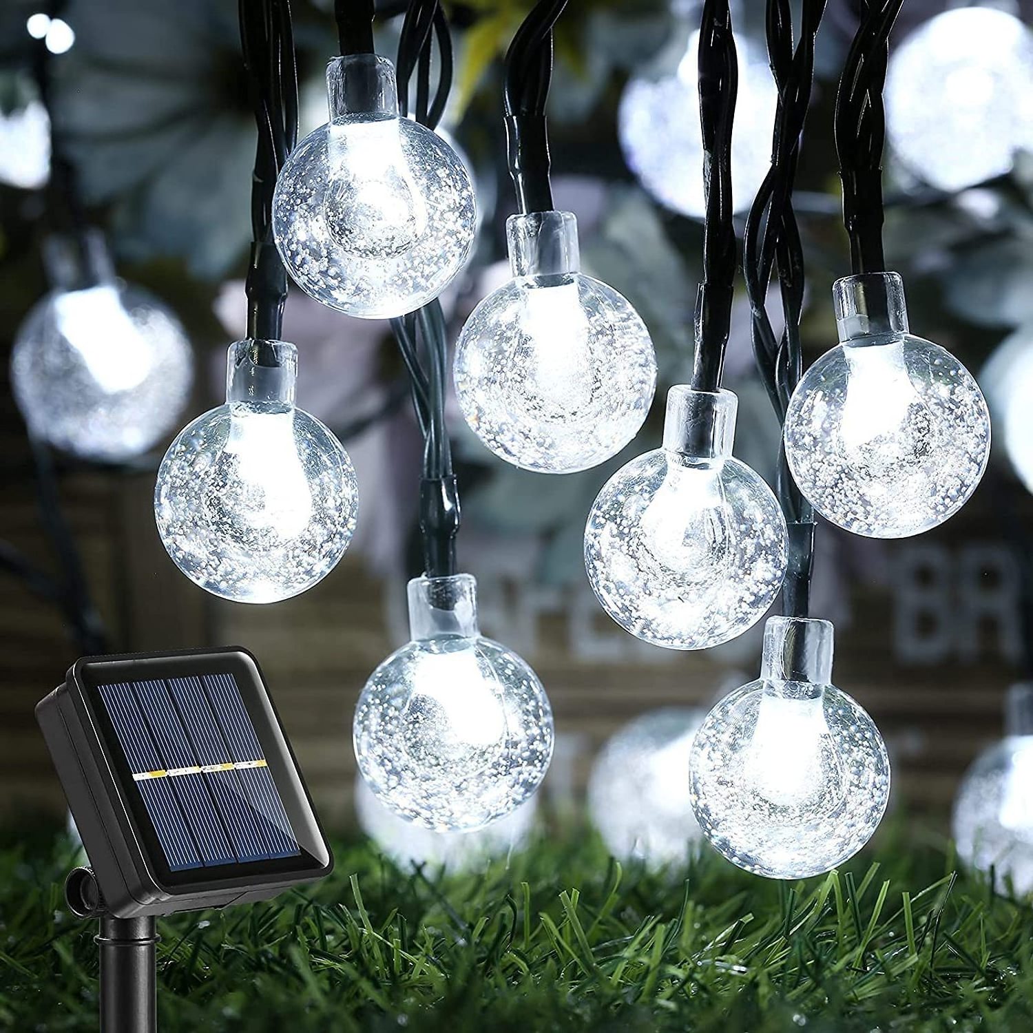 Waterproof Outdoor light led Solar Crystal Ball Fairy Wedding Patio Garden Decoration 30 LED 50LED 100 LED String Light