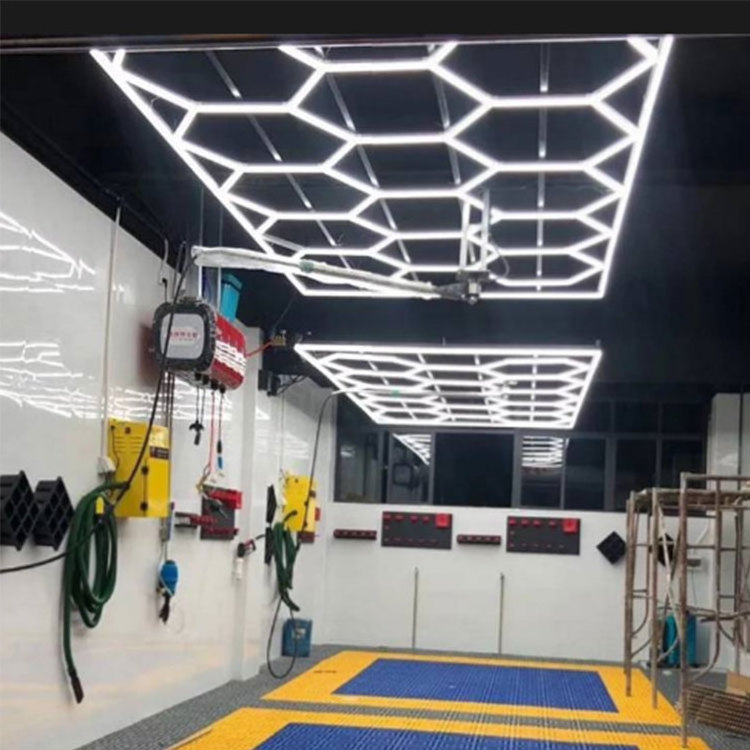 Honeycomb Hexagonal Lighting Car Workshop Wash Light Garage Detailing Hexagonal Led Lights