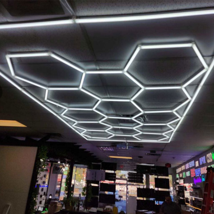 Honeycomb Hexagonal Lighting Car Workshop Wash Light Garage Detailing Hexagonal Led Lights