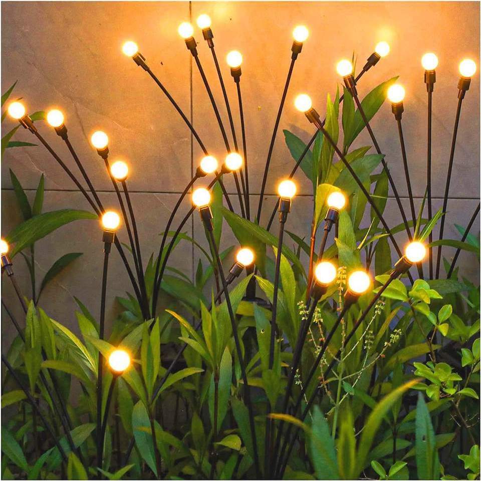 Outdoor Waterproof 6/8/10Heads Solar Starburst Swaying Firefly Lights For Lawn Yard Patio Pathway Outdoor Decoration