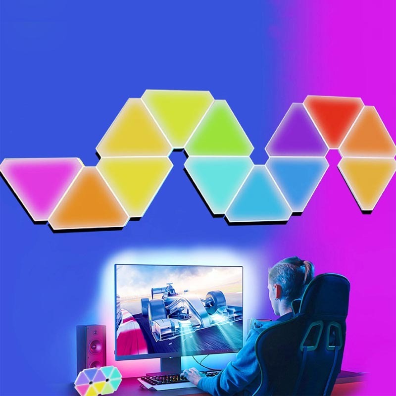 Indoor Light RGB WI-FI APP Smart LED Triangle Wall Lamps For Bedroom Decoration LED Quantum Night Light