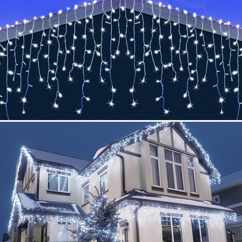 Christmas Falls Led Spoel Outdoor Icicle Dripping Light Holiday Garland LED Curtain Icicle String Lights