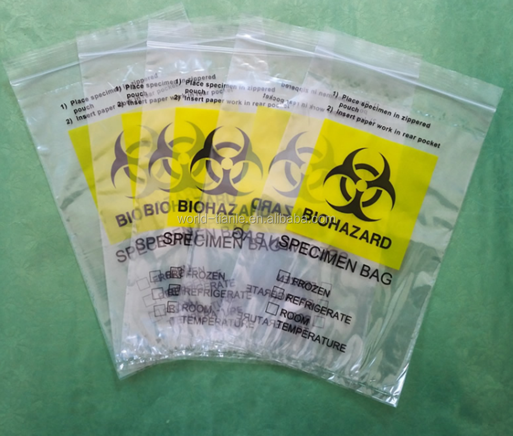 Best price zipper pouch for biohazard medical specimen zip bag