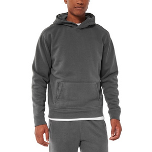 Sport Mens Pullover Street Sweatshirt Without Drawstring Hidden Zipper Phone Pocket Hoodie