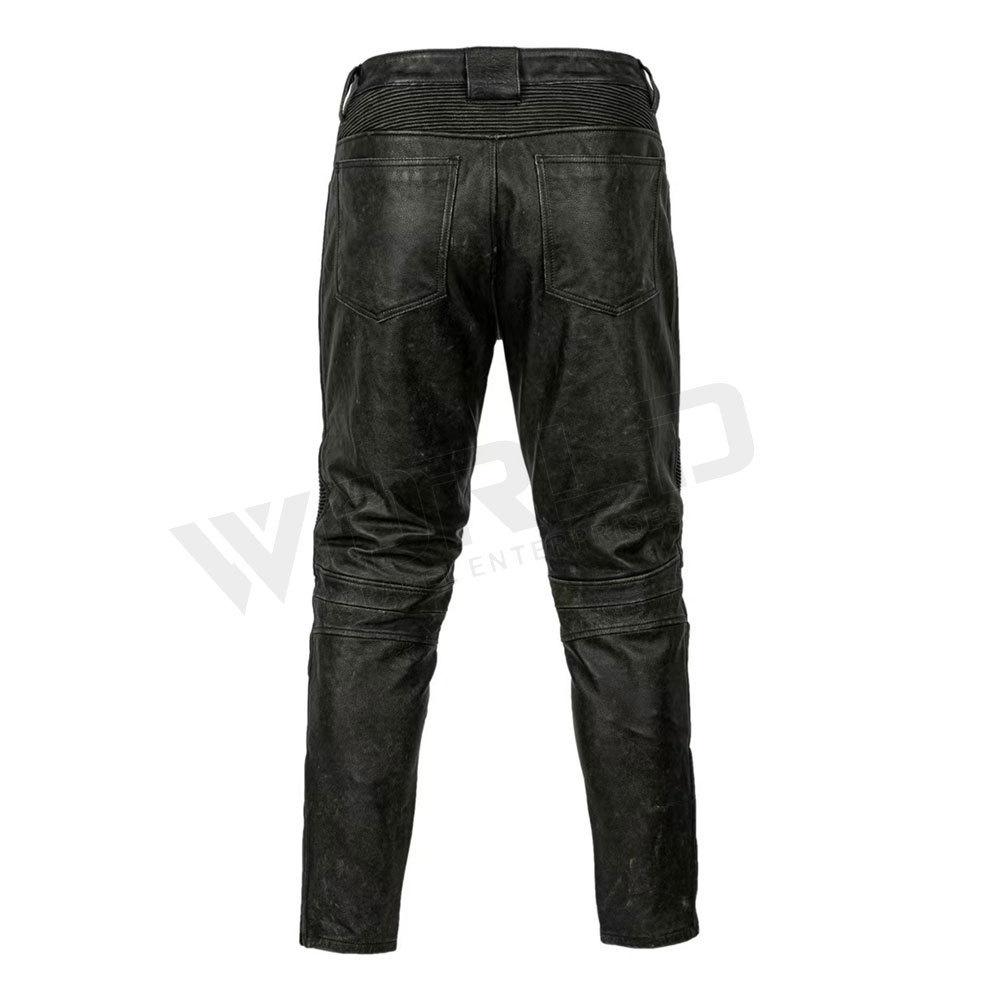 Fashion Motorcycle Bike Trouser Genuine Leather Pants Men Real Leather Street Wear Motor Biker Pant