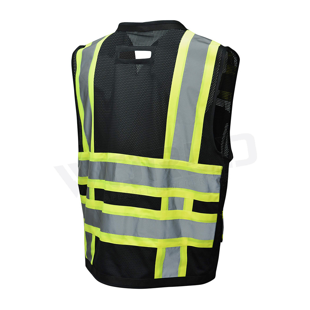 Top Sale High Visibility Vest Zipper Front Pilot Reflective Safety Vest With Reflective Strips With Multi Pockets