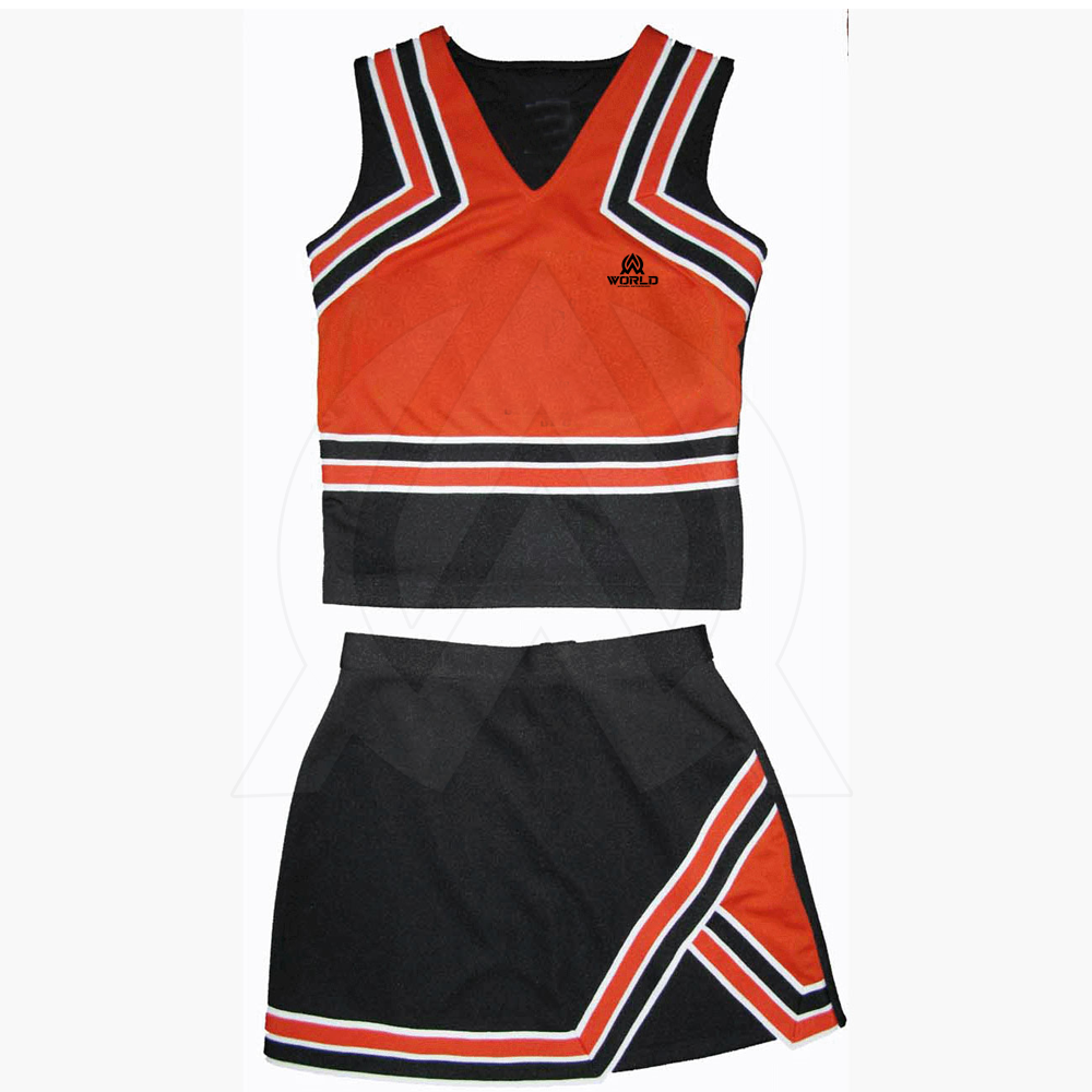 Cheerleader Costume Cheer Girls Uniform Tops Wholesale Cheerleading Uniforms Pattern Cheerleader Uniforms Polyester Women Golden