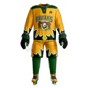 Wholesale Custom European Ice Hockey Jersey 100% Polyester Sublimation Print Design Hockey Uniform