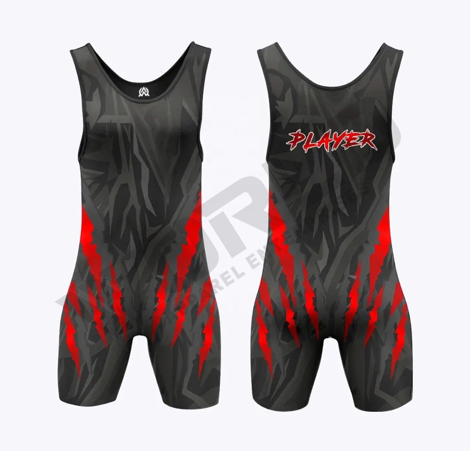 Wrestling Singlets With Logo Custom Sublimation Spandex Polyester Weightlifting Singlet Latest Style