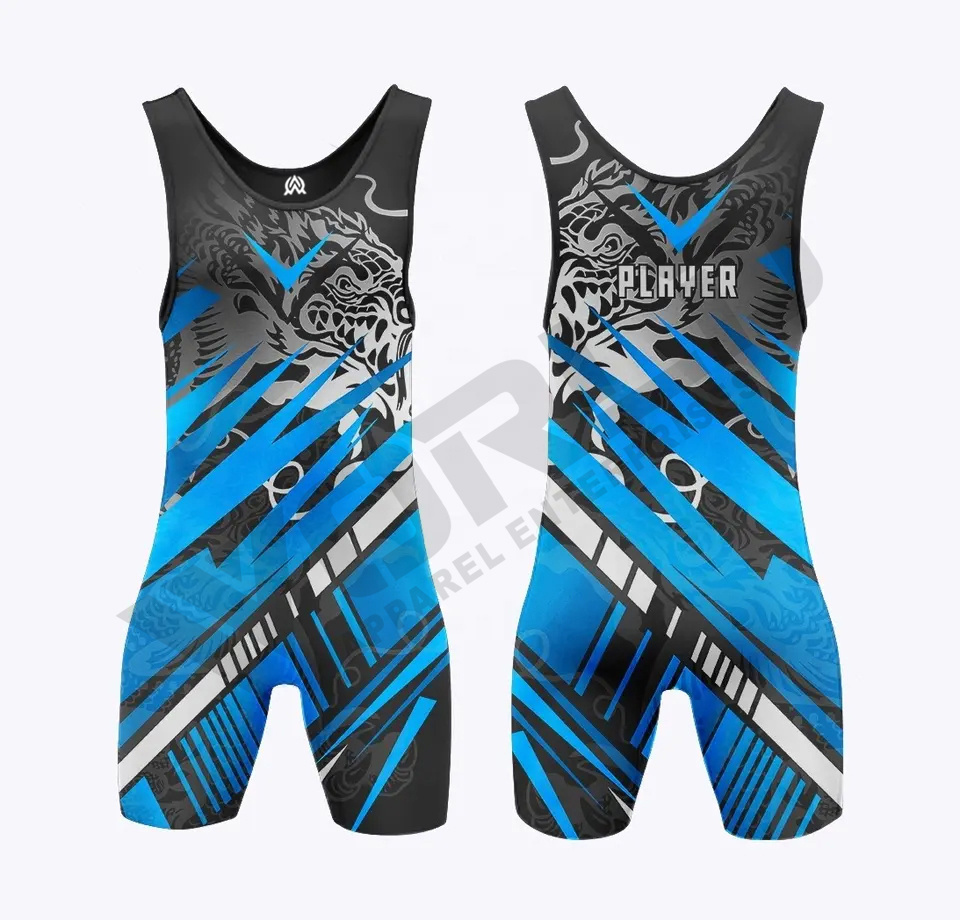 Wrestling Singlets With Logo Custom Sublimation Spandex Polyester Weightlifting Singlet Latest Style