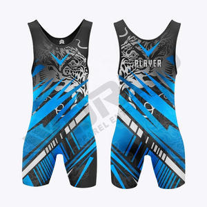 Wrestling Singlets With Logo Custom Sublimation Spandex Polyester Weightlifting Singlet Latest Style