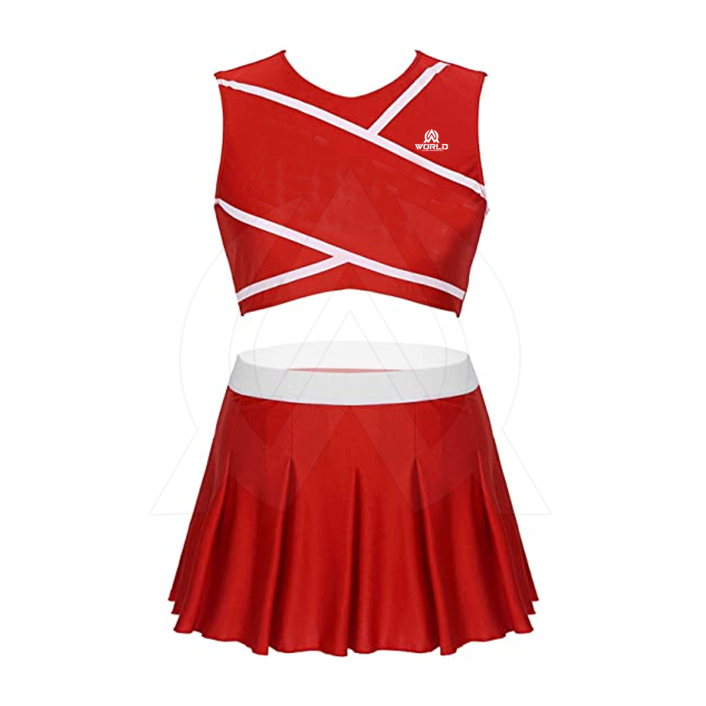 Cheerleader Costume Cheer Girls Uniform Tops Wholesale Cheerleading Uniforms Pattern Cheerleader Uniforms Polyester Women Golden