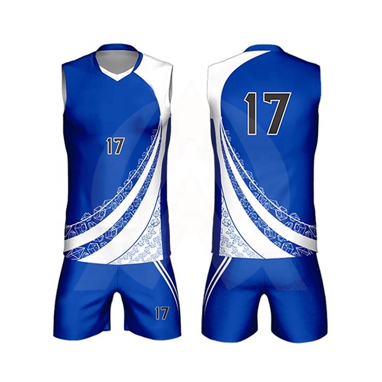 Quick Dry Latest Design Sublimated Printing Volleyball Uniform Beach Tops And Shorts 15 Pieces Volleyball Uniforms For Players