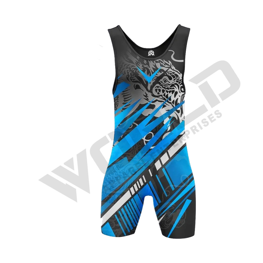 Wrestling Singlets With Logo Custom Sublimation Spandex Polyester Weightlifting Singlet Latest Style