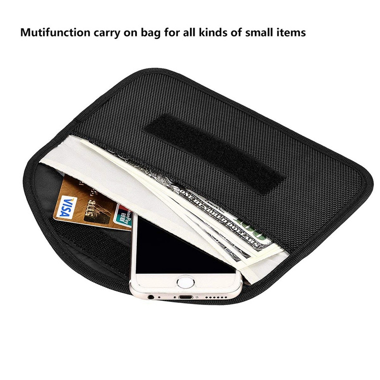 RFID Blocker Pouch RFID Credit Card Sleeve Anti Theft Faraday Bag for Car Key Fob & Cell Phone Blocking Pocket