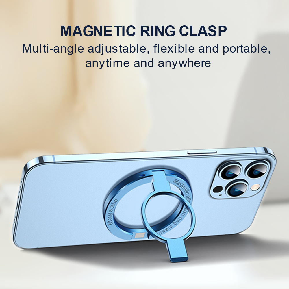 360 Degree Rotate Magnetic Phone Ring Holder, Polish Matt aluminum ring Removable Phone Grip for iPhone iPad Samsung