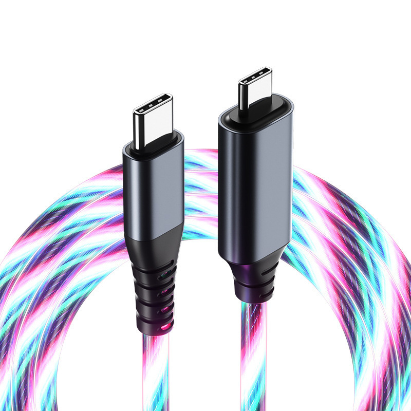 PD 20W light led flowing Glowing 2.4A Data Cable Fast Charging Luminous universal multi usb charger cable