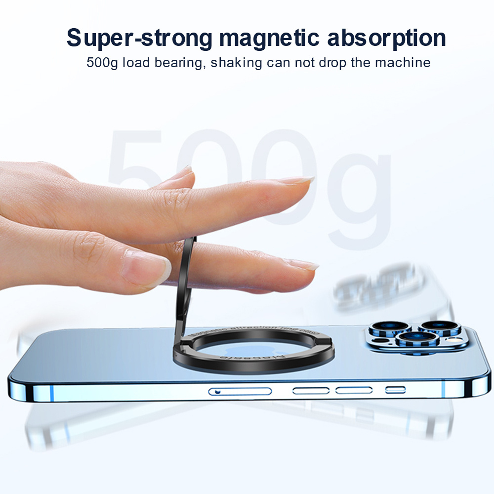 360 Degree Rotate Magnetic Phone Ring Holder, Polish Matt aluminum ring Removable Phone Grip for iPhone iPad Samsung