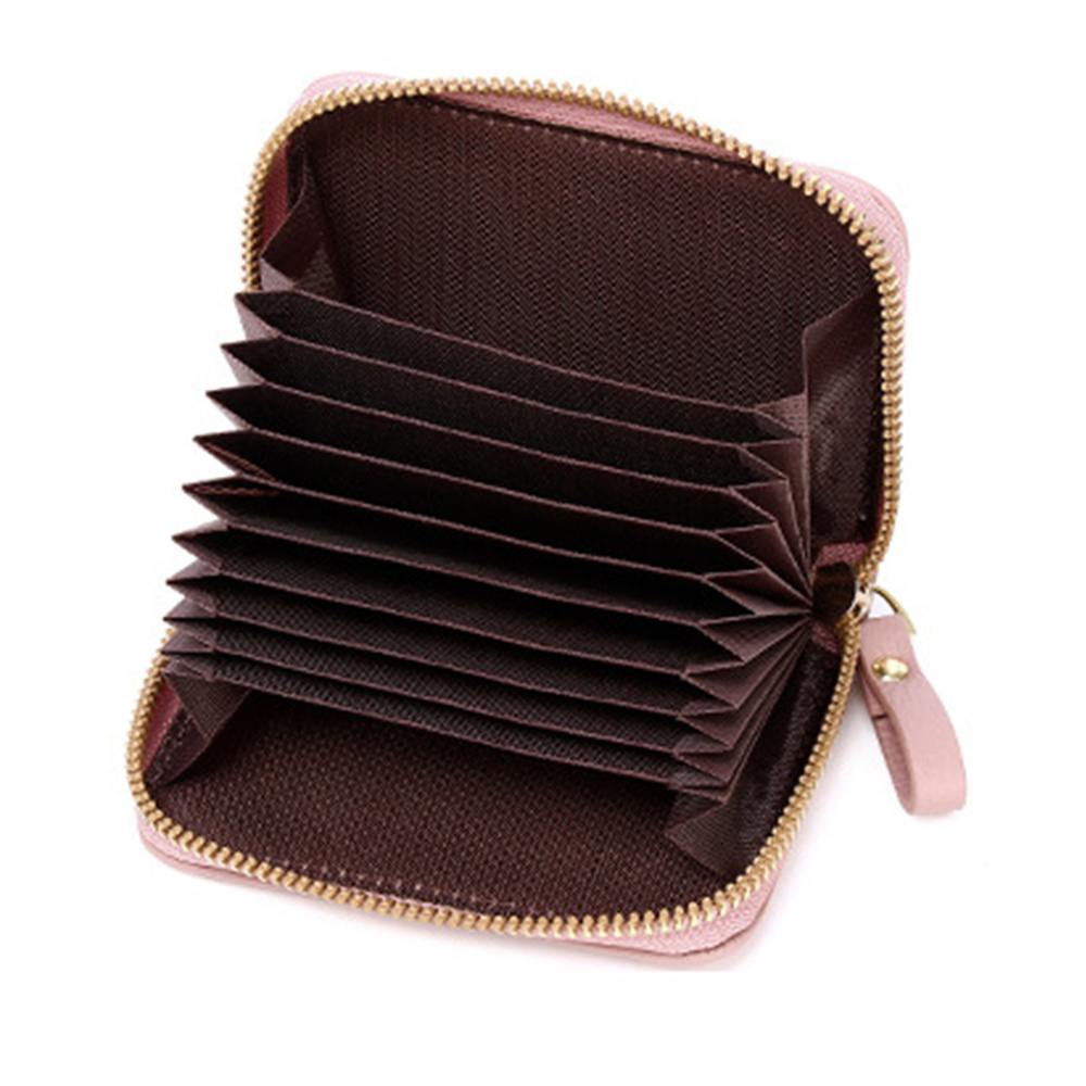 Designer Lychee Pattern Accordion Style RFID Blocking PU Leather Handbags Purses Card Holder Wallet for Women Ladies