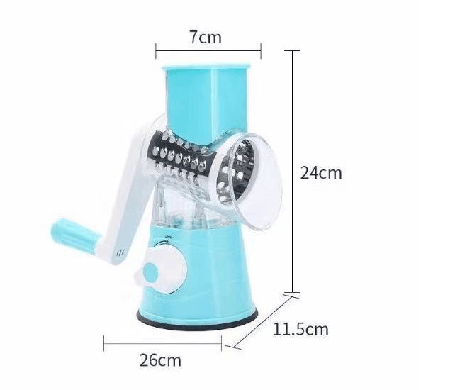 Hot Sale Household Kitchen Multifunction ABS Stainless Steel Vegetable Grater 3 in 1 Manual Drum Vegetable Cutter