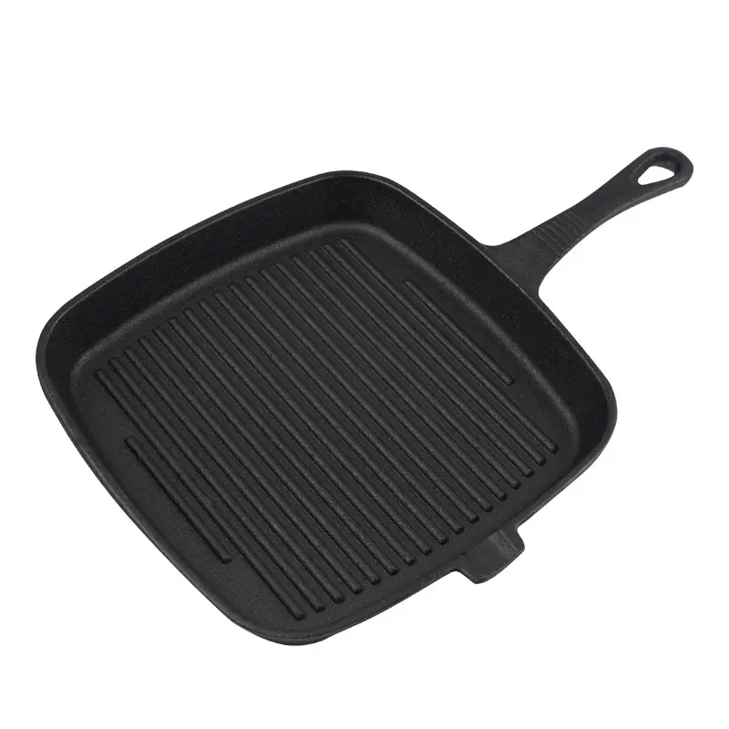 Pre-Seasoned Griddle for Steak BBQ Grill Frying Pan 24CM Cast Iron Square Grill Pan Square Skillet Grill Pan