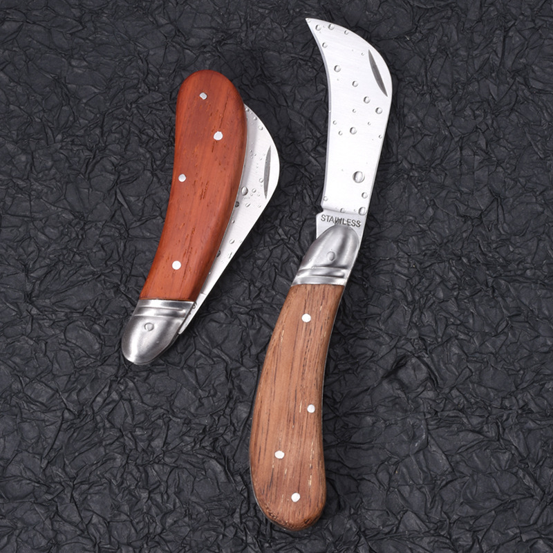 Stainless Steel Fixed Blade Rosewood Handle Tree Seed Budding Knife Professional Gardening Bonsai Folding Pruning Grafting Knife