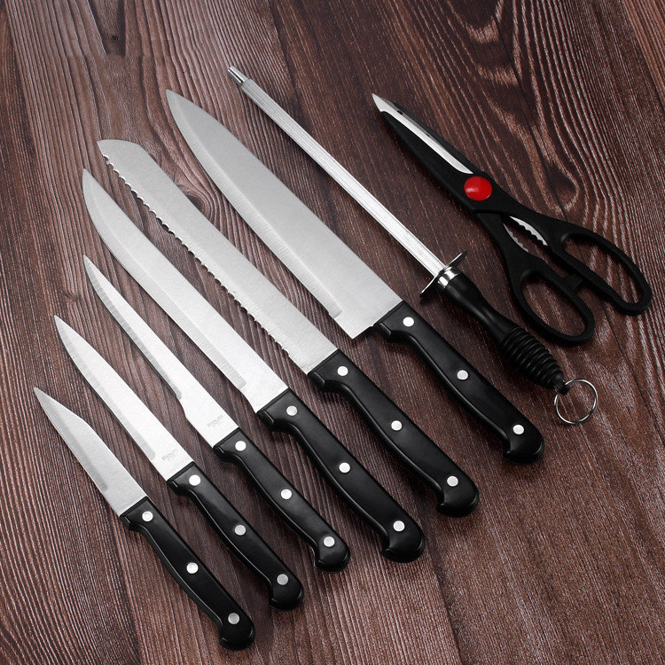 RC15K1 Knife Set Stainless Steel Blade PP Handle Includes Wood Block 15 Piece Knife Set Color Box Packing Set of Kitchen Knives