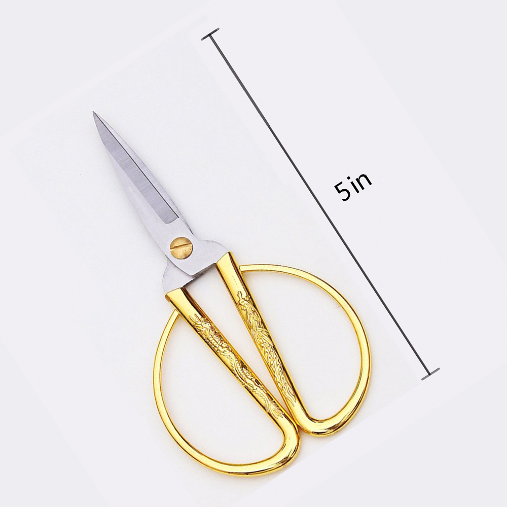 HY1002 Stainless Steel Gold Plated Tailor Shears Alloy Clothing Sewing Scissors Festive Scissors Gift Scissors