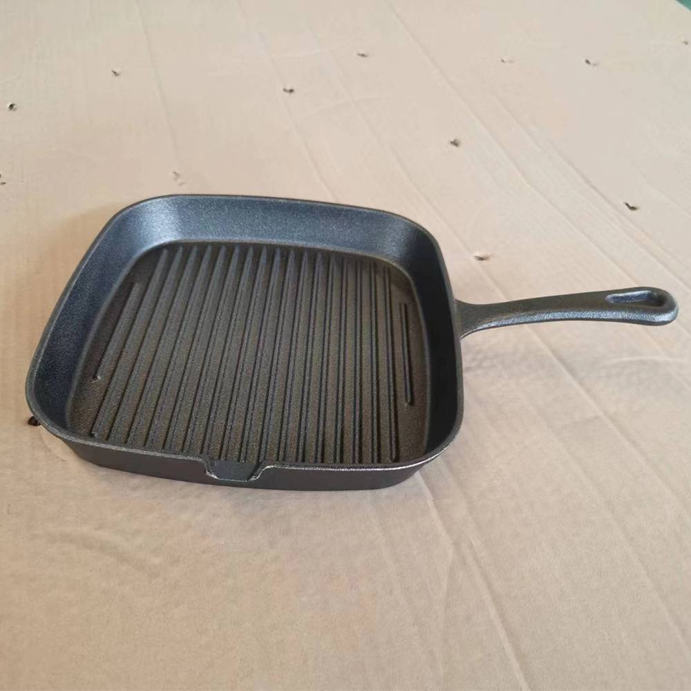 Pre-Seasoned Griddle for Steak BBQ Grill Frying Pan 24CM Cast Iron Square Grill Pan Square Skillet Grill Pan