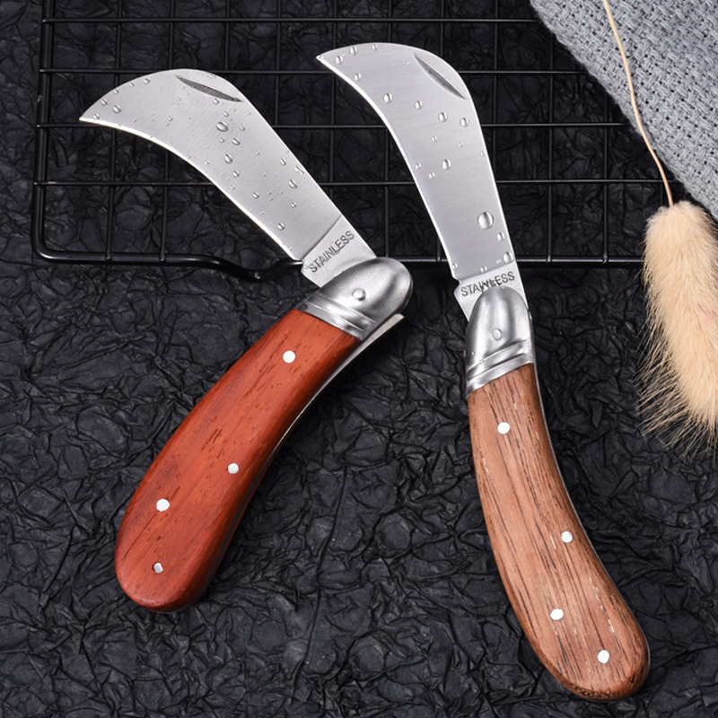 Stainless Steel Fixed Blade Rosewood Handle Tree Seed Budding Knife Professional Gardening Bonsai Folding Pruning Grafting Knife