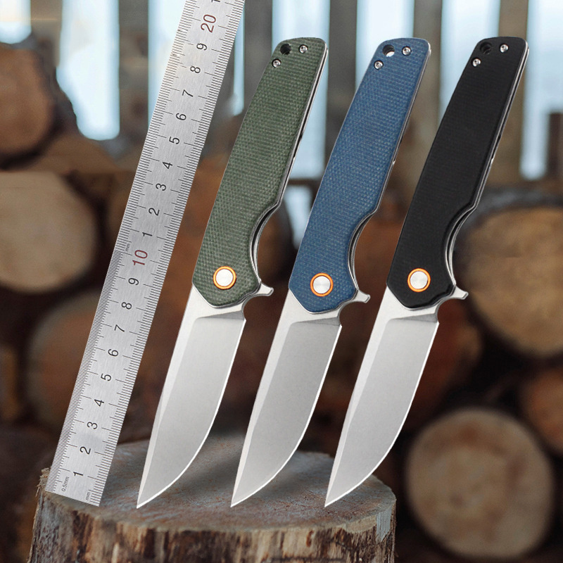 2023 hot sale low price best linen handle carbon fiber blade laser engraving products blank edc folding knife pocket knives