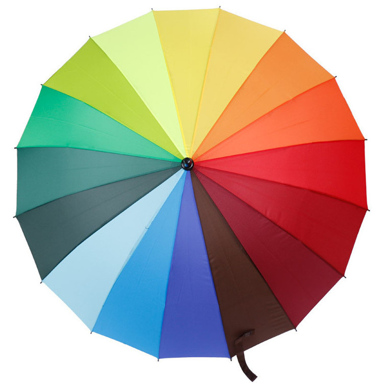 Promotional Portable Strong Wind Proof  Custom Logo Chinese Color Changing Rainbow Umbrella