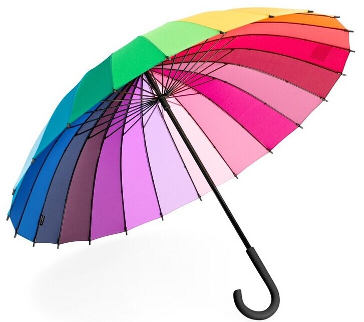 Promotional Portable Strong Wind Proof  Custom Logo Chinese Color Changing Rainbow Umbrella