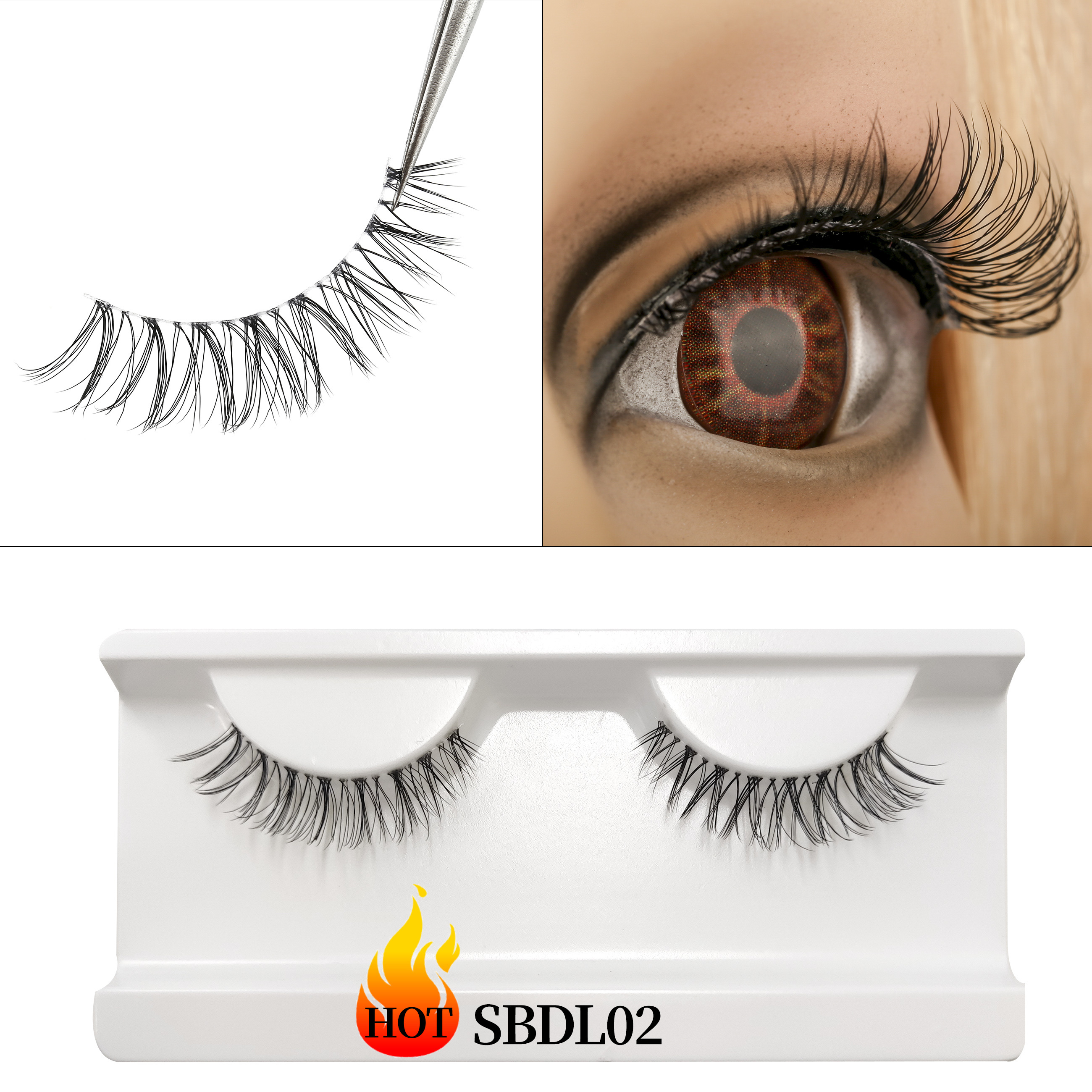 Custom Logo 3d volume wispy false clear band eyelashes Natural Long full strip eyelashes invisible band wholesale lashes