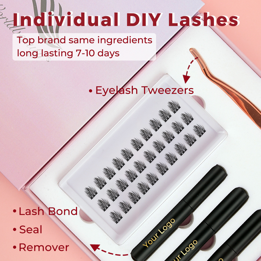 2024 private label diy lash extension glue 10-14 days waterproof latex free for cluster diy lashes bond and seal lash glue