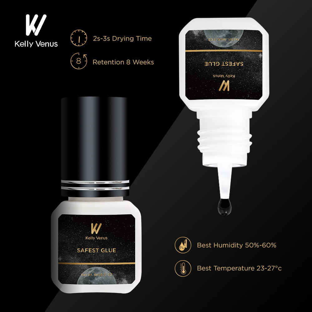 KV NO PMMA NO hydroquinone safest lash glue adhesive 2-3s diy lash extension glue pmma free sensitive eyelash extension glue