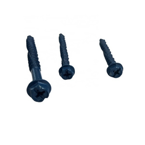 Hex Washer Slotted Concrete Screw with Blue Climaseal Fastener Finish