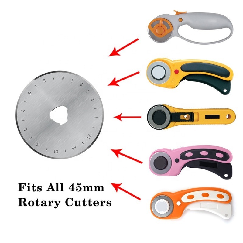 Rollerring 45mm Rotary Fabric Cutter 5 PIECES Blade fit for Olfa alfa rotary cutter