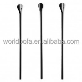 Biodegradable Eco PLA Spoon Straws Disposable Ice cream plastic Drinking Straw cocktail party wedding PLA spoon straws